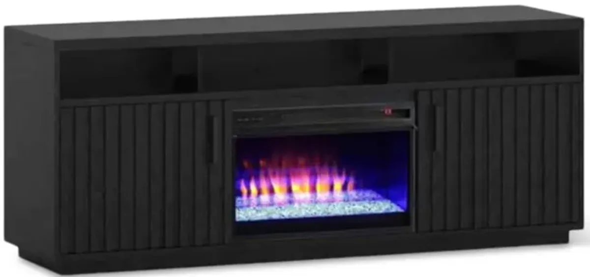 Logan 84  Brown Fireplace Console