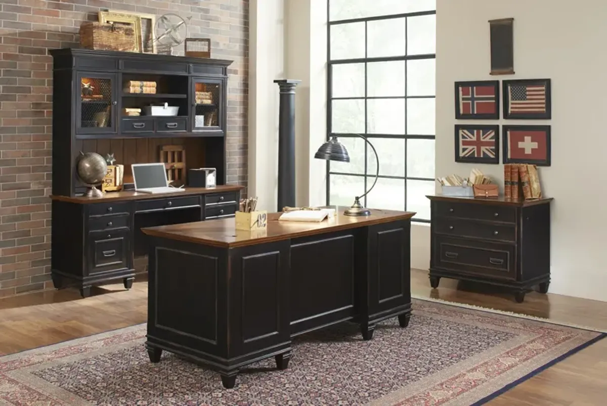 Hartford Black Credenza and Hutch