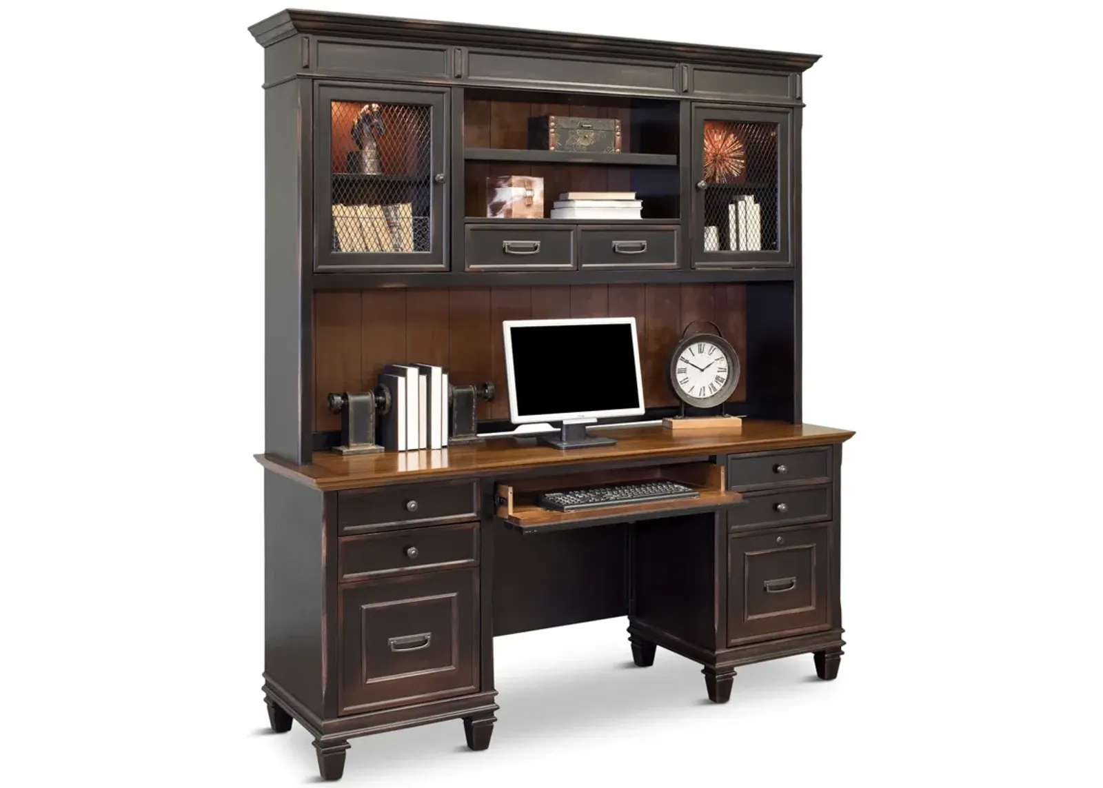 Hartford Black Credenza and Hutch