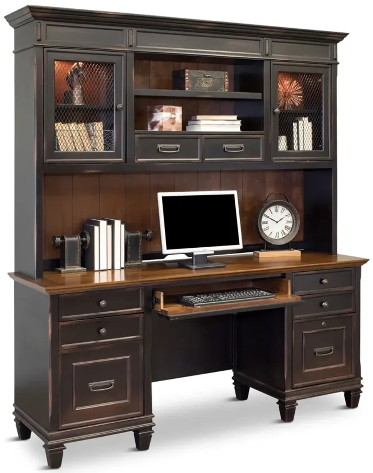 Hartford Black Credenza and Hutch