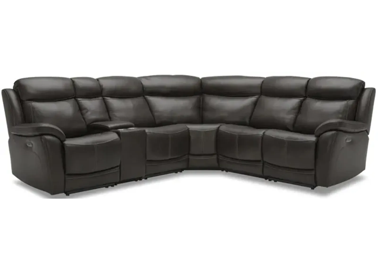 Emery 6 Piece Leather Power Reclining Sectional