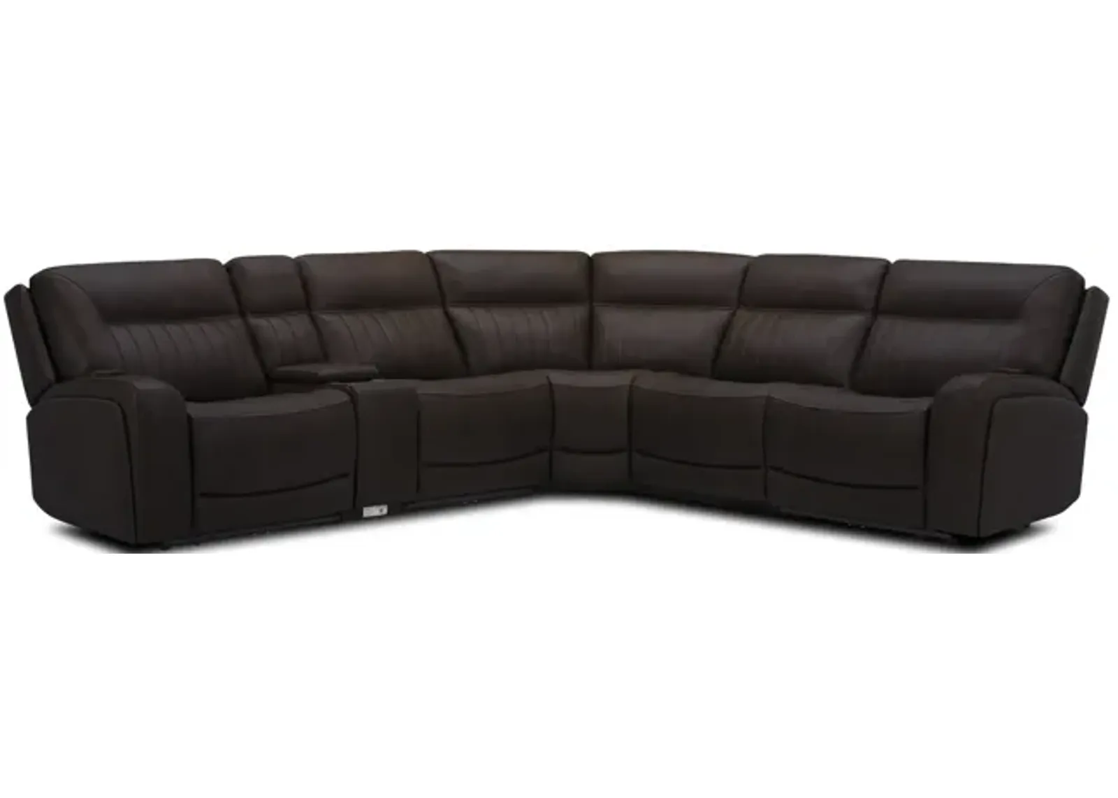 Furrow 6 Piece Leather Power Reclining Sectional