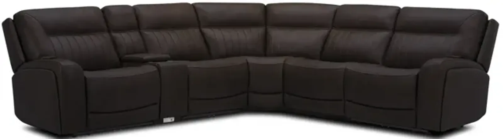 Furrow 6 Piece Leather Power Reclining Sectional