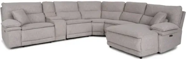 Leo 6 Piece Power Reclining Modular Sectional with Right Chaise