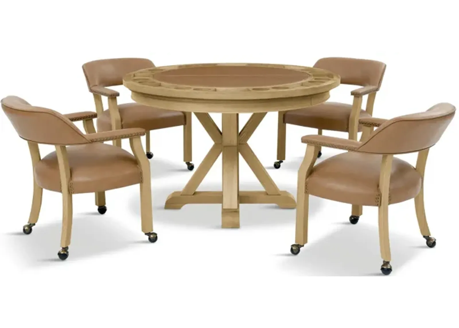 Rylie Round Table With Removable Game Top And 4 Chairs