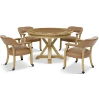 Rylie 48  Round Table With 50  Game Top and 4 Chairs