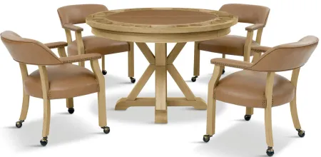 Rylie Round Table With Game Top And 4 Chairs