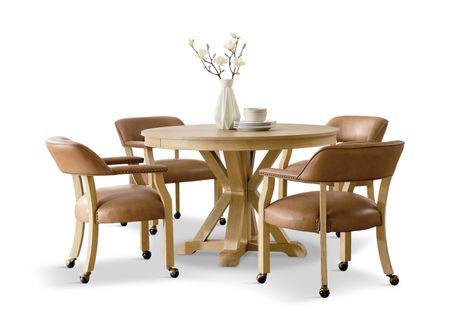 Rylie 48  Round Table With 4 Caster Chairs