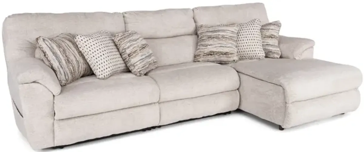 Retreat 3 Piece Power Reclining Modular Sectional with Massage - Right Arm Facing Chaise