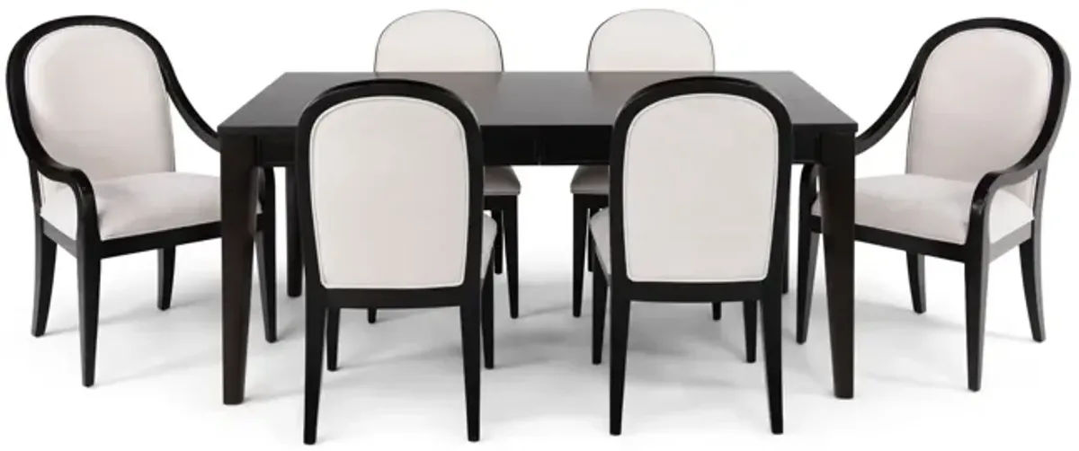 Layla Dining Table With 4 Side Chairs And 2 Arm Chairs