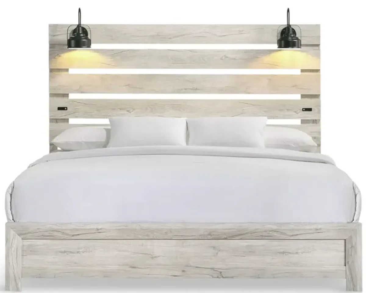 Winnie King Bed With Lights - White