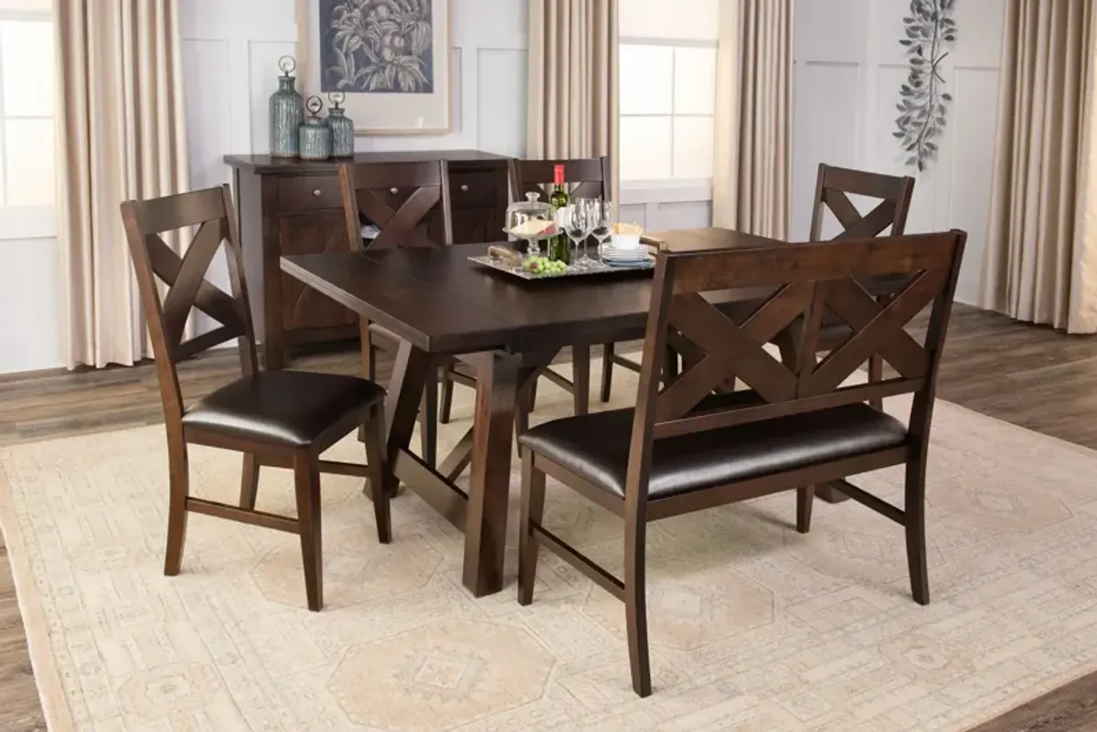 Sheridan II Dining Table with 4 chairs and bench