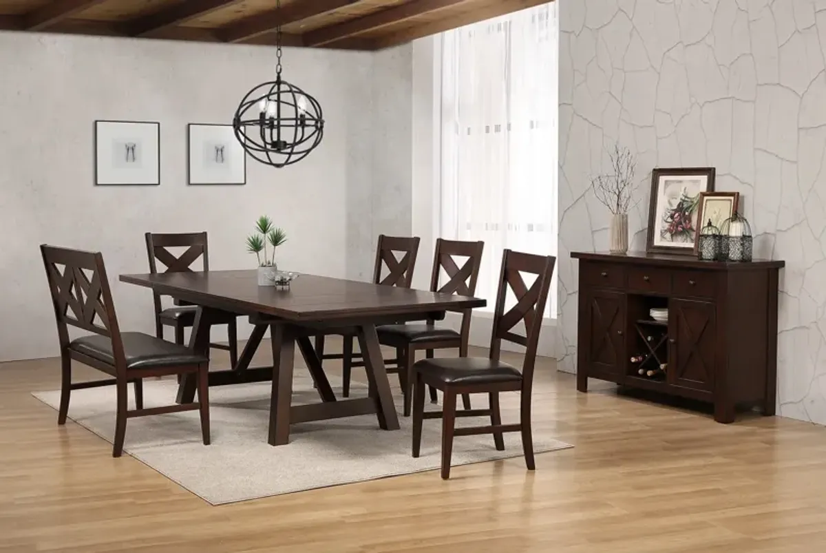 Sheridan II Dining Table with 4 chairs and bench