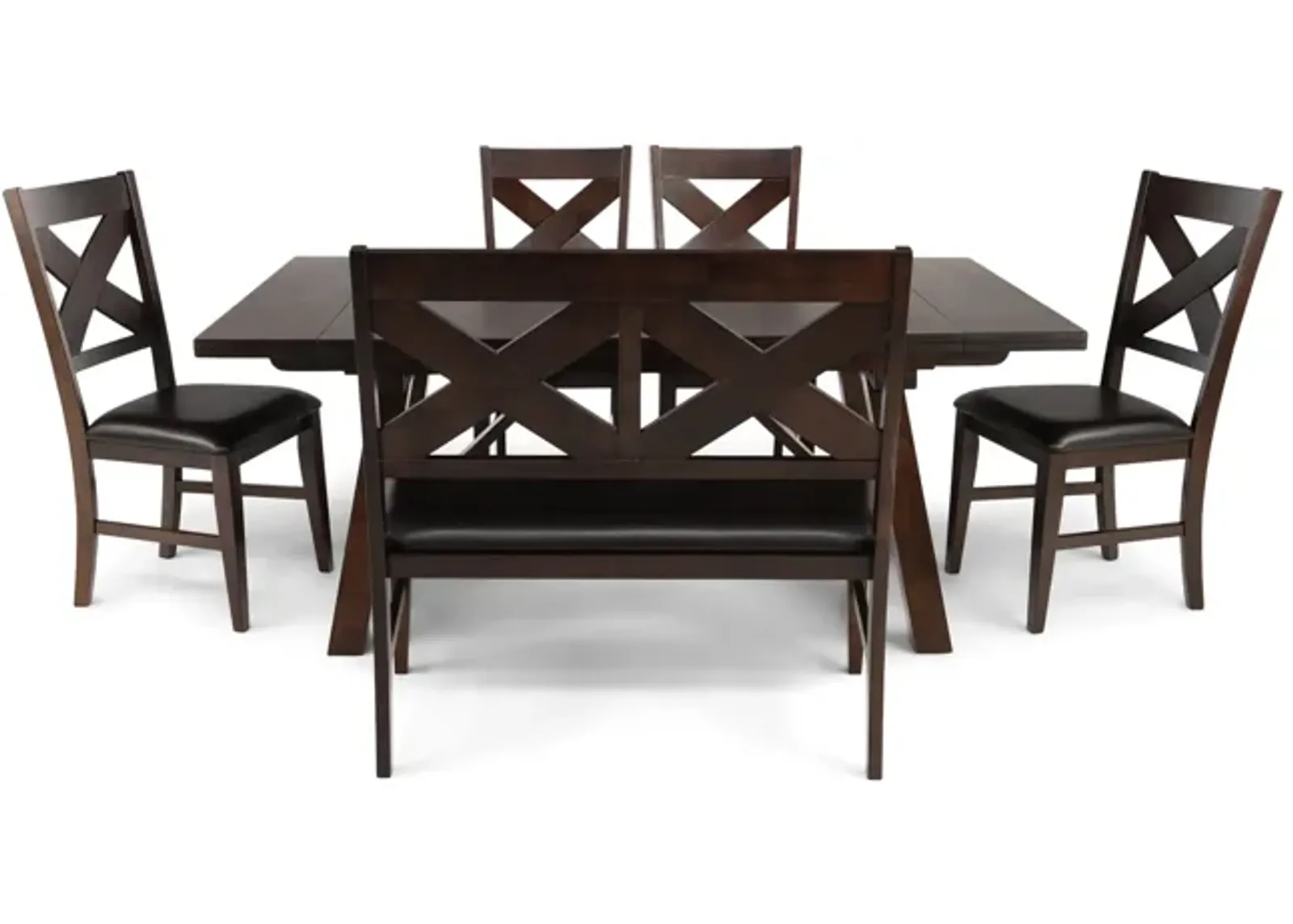 Sheridan II Dining Table with 4 chairs and bench