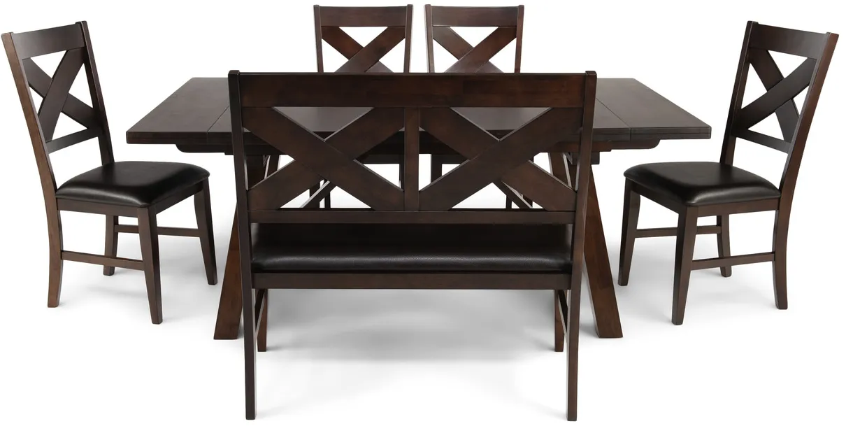 Sheridan II Dining Table with 4 chairs and bench