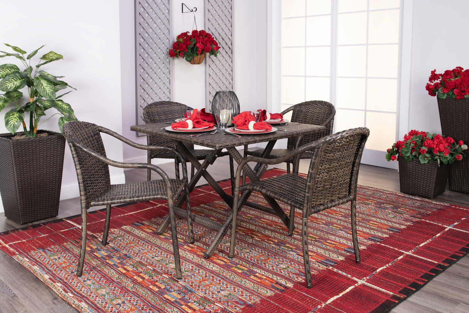 Cascade Vista 5 Piece Patio Dining Set - Square