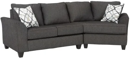 Carly 2 Piece Sectional With Shaped Ottoman