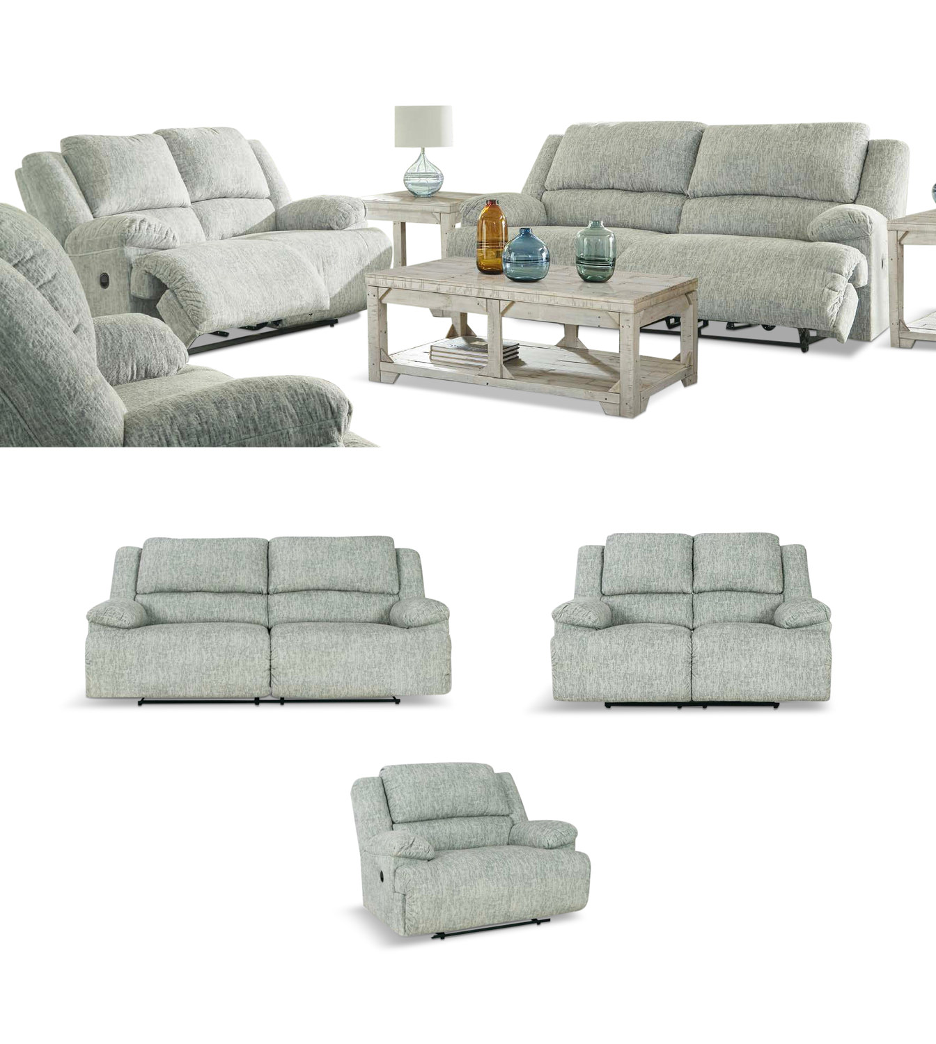 Athena 6 Piece Reclining Modular Sectional Right Chaise