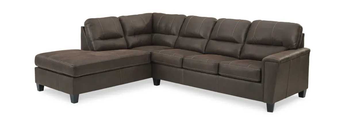 Kiri 2 Piece Sleeper Sectional Left Chaise - Chestnut