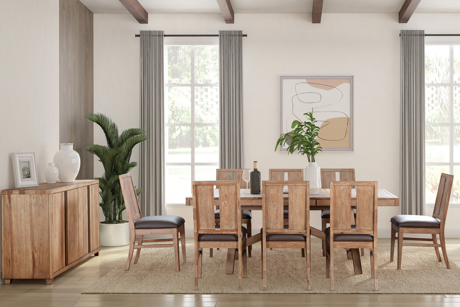 Casual Loft Dining Table With 4 Side Chairs