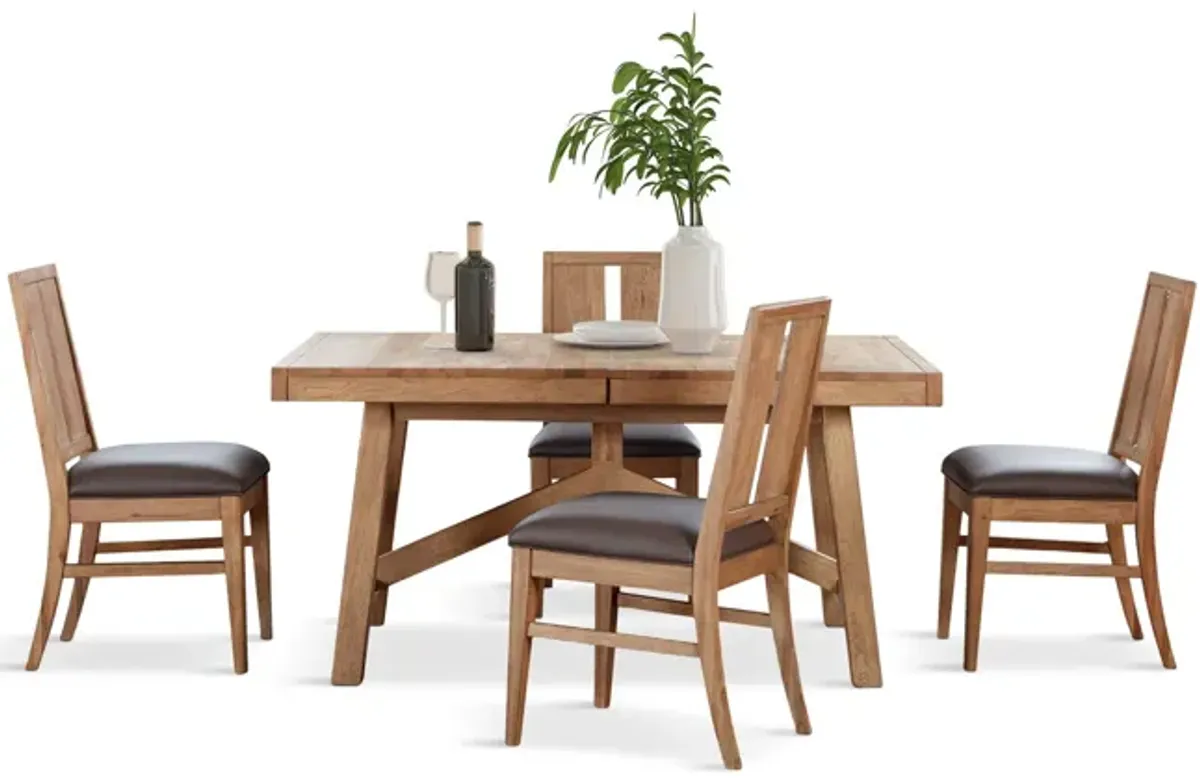 Casual Loft Dining Table With 4 Side Chairs