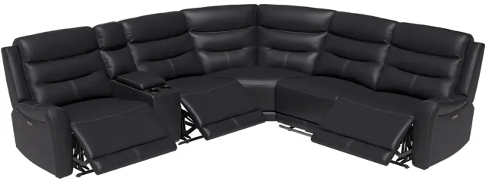 Steven 6 Piece Leather Power Reclining Modular Sectional