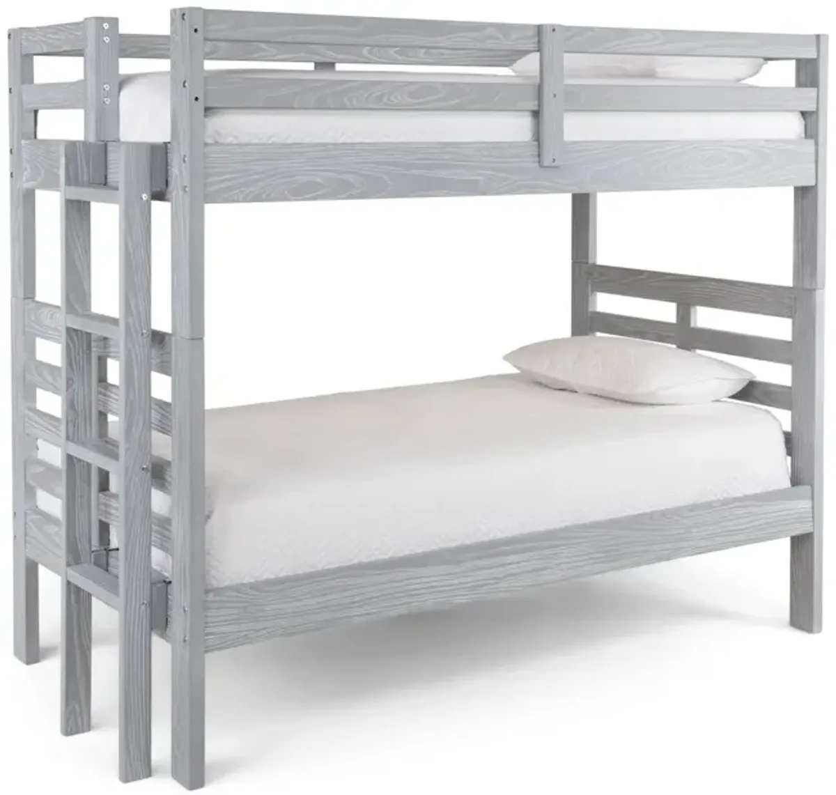 Skyler Twin Twin Bunk Bed With Ladder - Grey