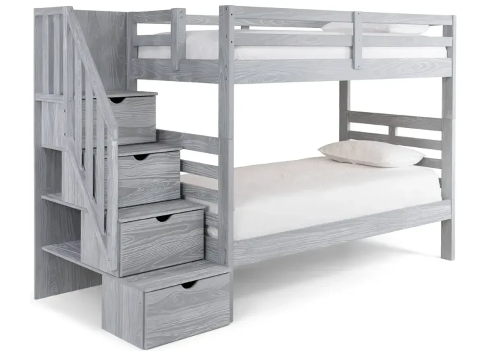 Skyler Twin Twin Bunk With Stairs - Aspen Grey