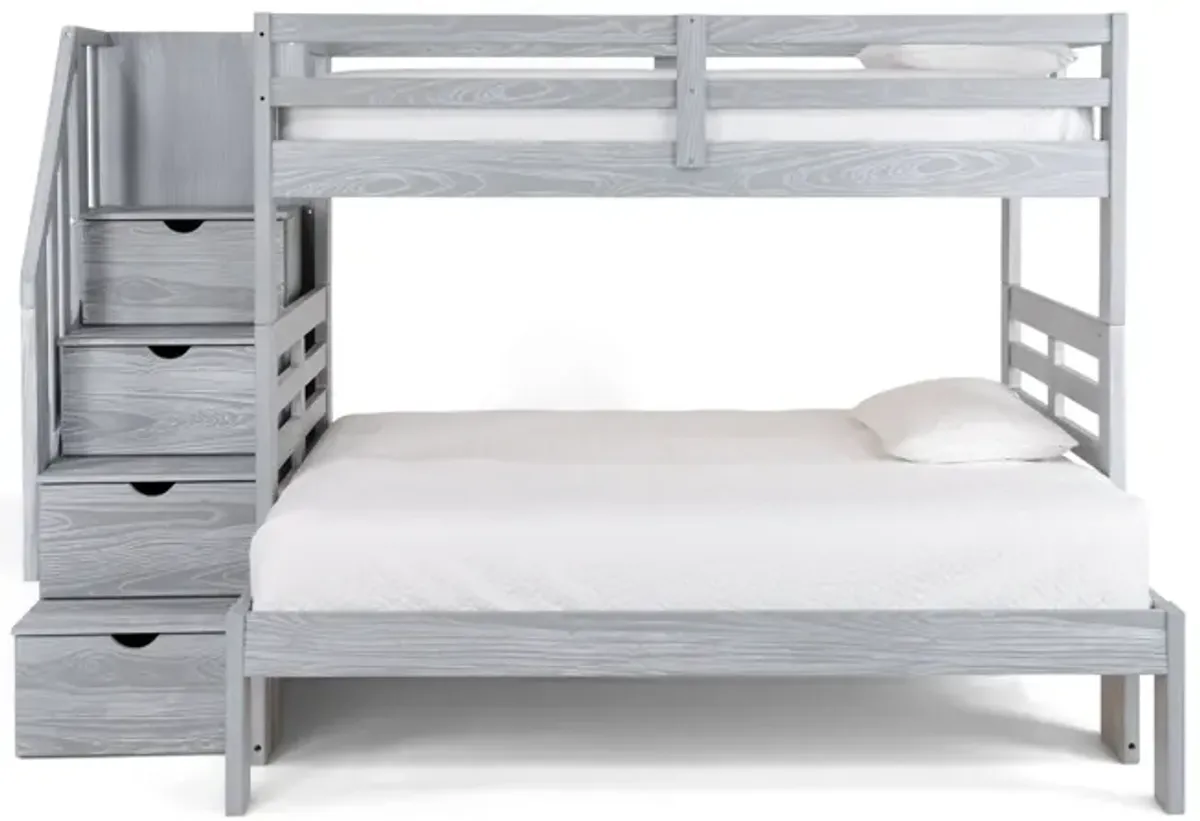 Skyler Twin Full Bunk With Stairs - Aspen Grey