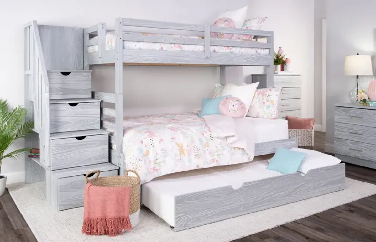 Skyler Twin Full Bunk With Stairs - Aspen Grey