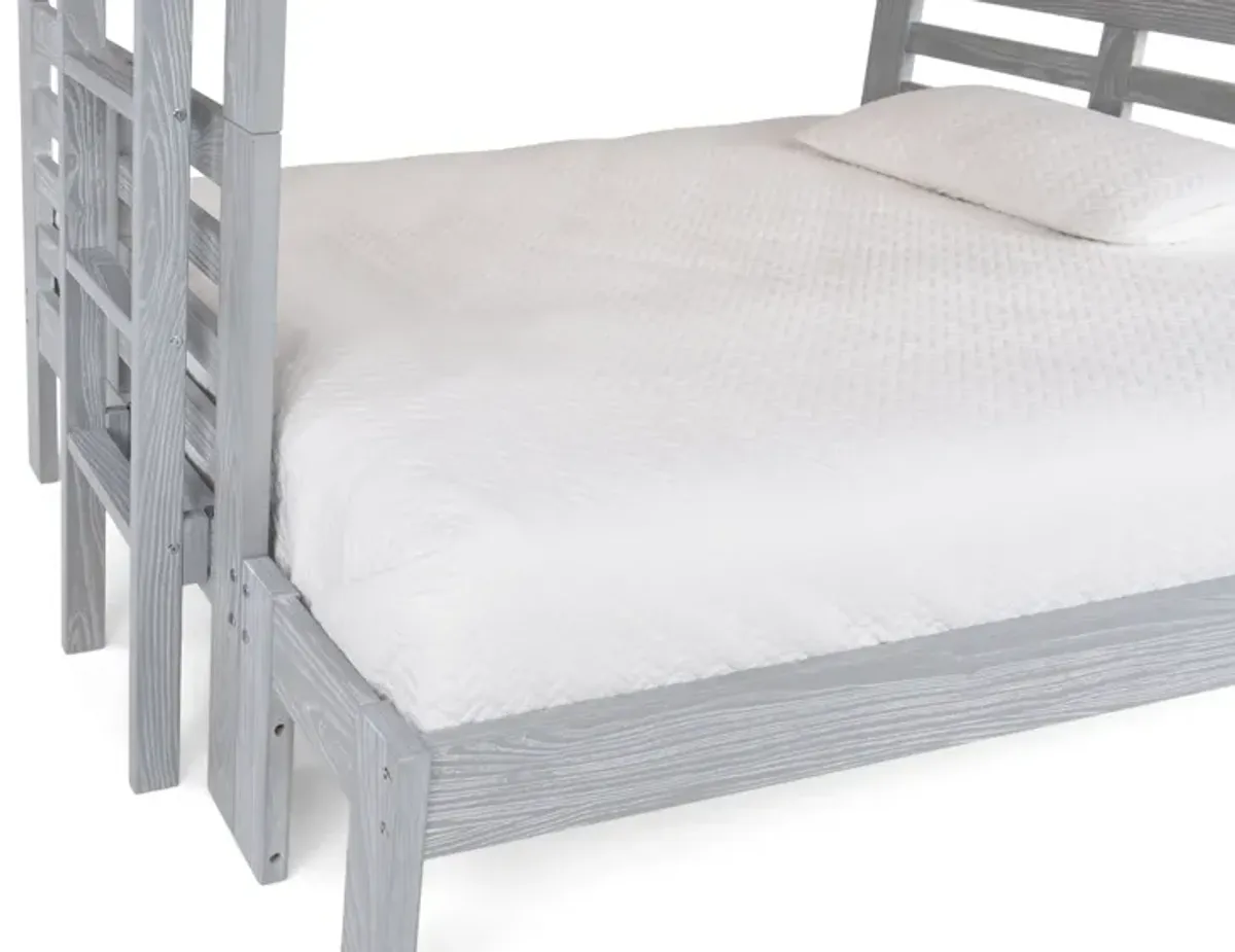 Skyler Twin Full Bunk With Ladder - Aspen Grey