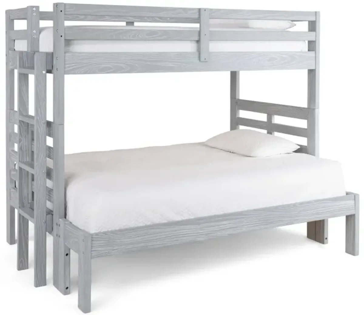 Skyler Twin Full Bunk Bed With Ladder - Grey