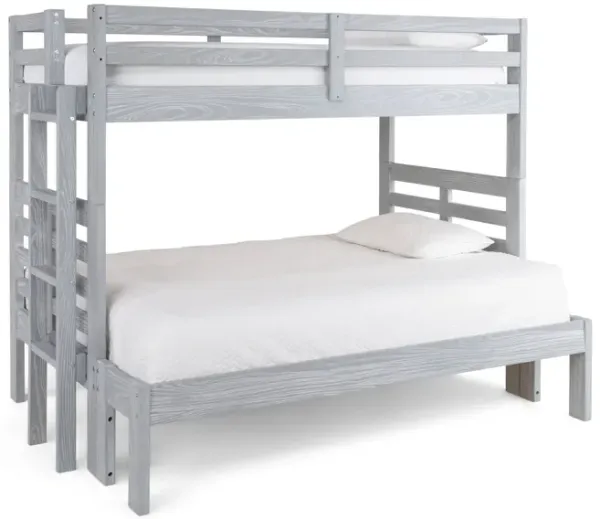 Skyler Twin Full Bunk Bed With Ladder - Grey