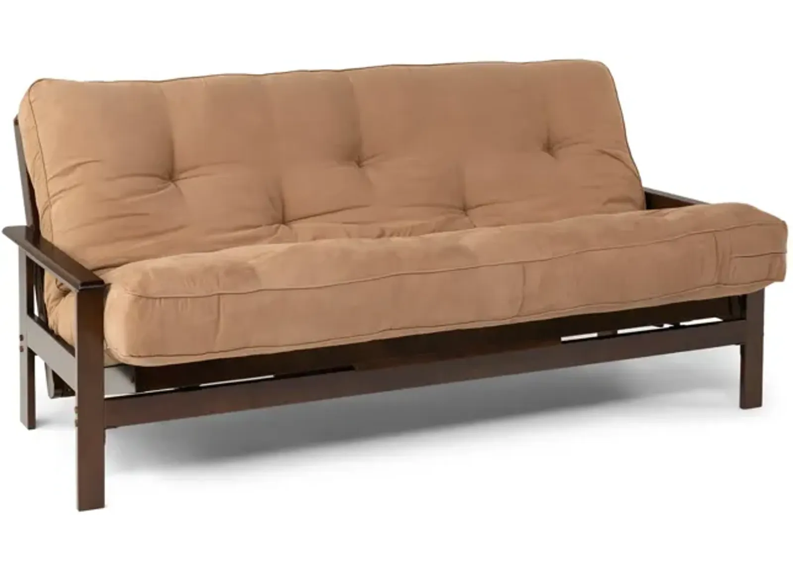 Kennedy Futon Black Walnut with 10  Mocha Futon Mattress