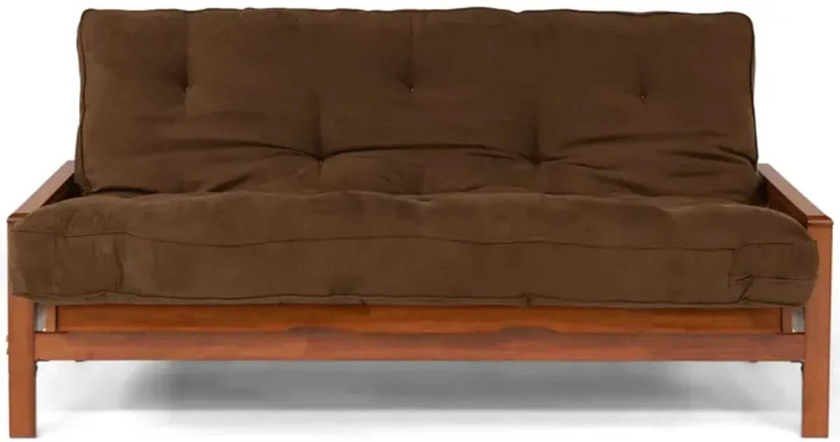 Trinity Full Futon With 10  Innerspring Dark Brown Mattress