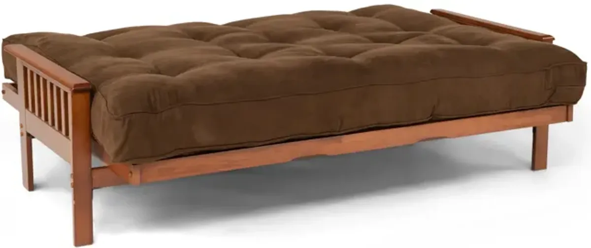 Trinity Full Futon With 10  Innerspring Dark Brown Mattress