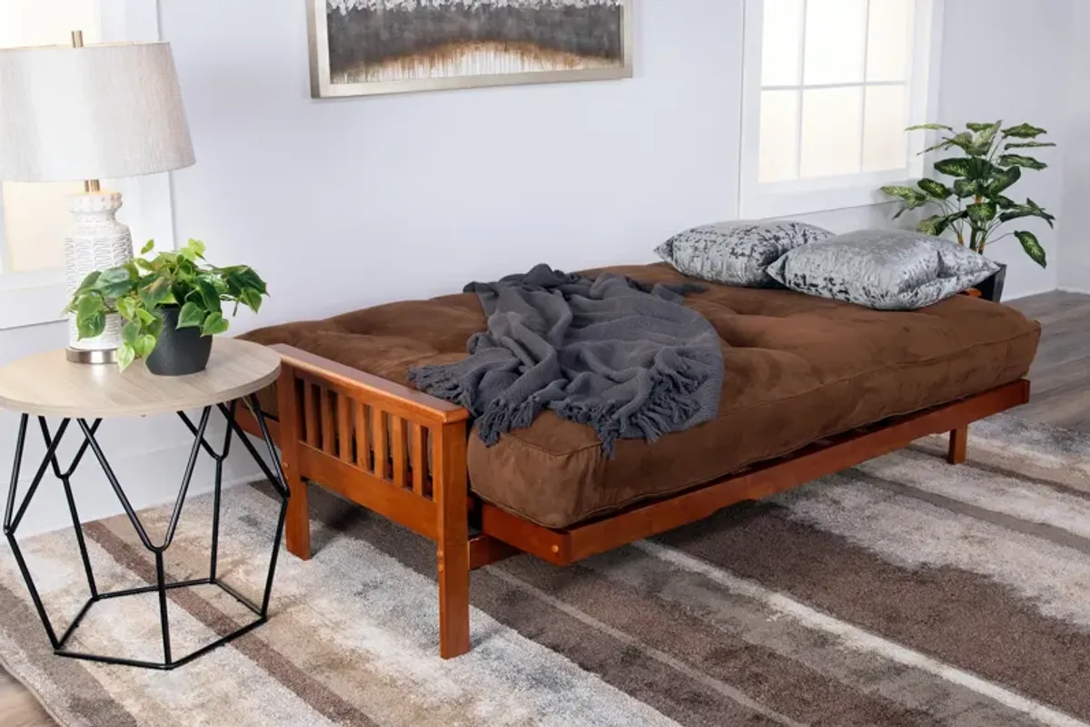 Trinity Full Futon With 10  Innerspring Dark Brown Mattress