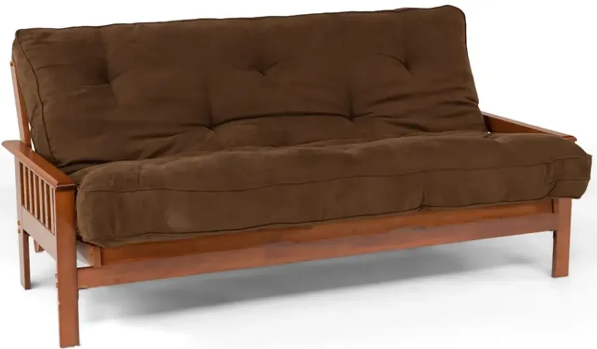 Trinity Full Futon With 10  Innerspring Dark Brown Mattress