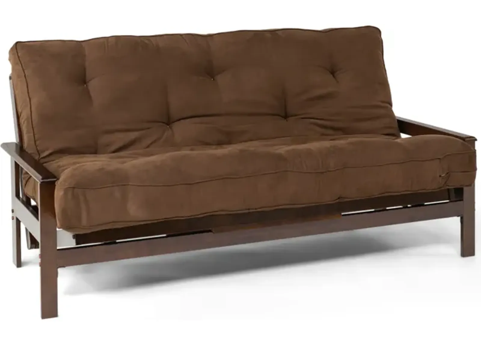 Kennedy Futon Walnut Black With 10  Dark Brown Futon Mattress