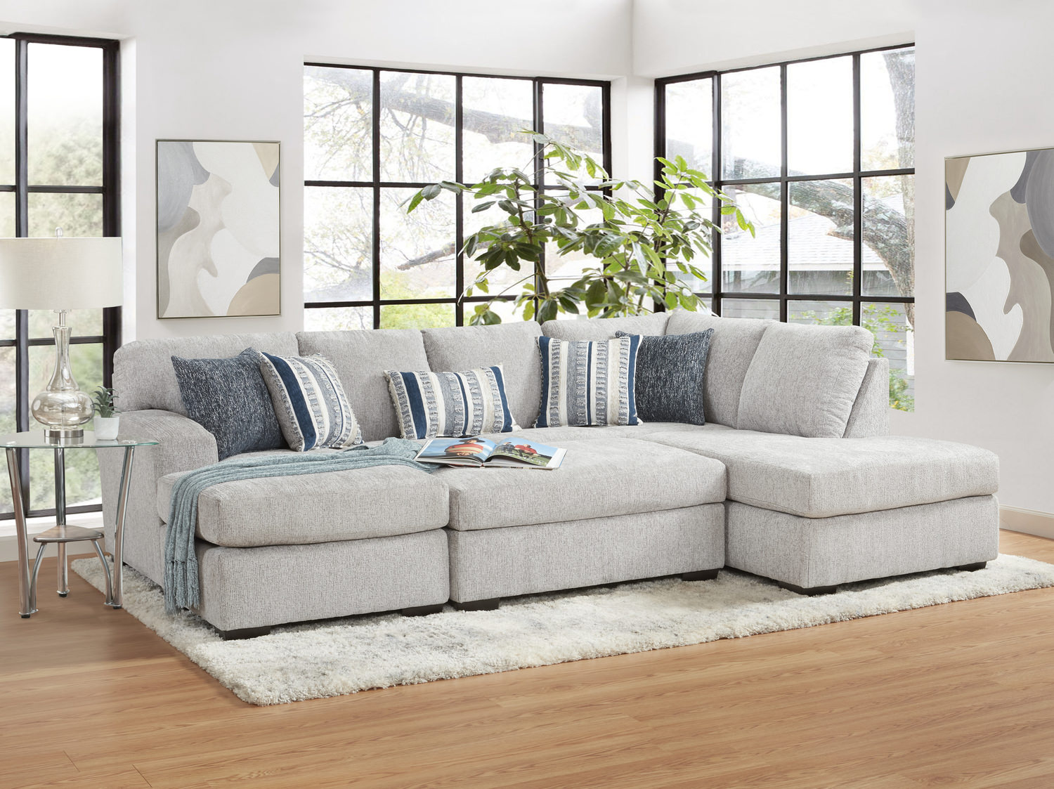 Cosmo 2 Piece Sectional - Platinum