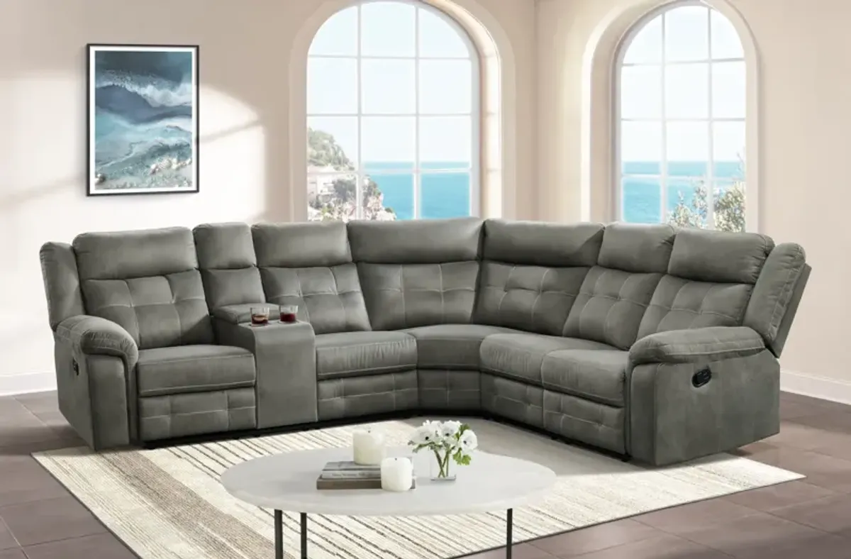 Hector Reclining Sectional - Grey