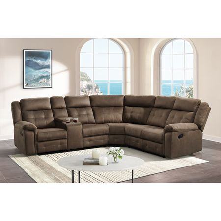 Hector 3 Piece Reclining Sectional - Brown