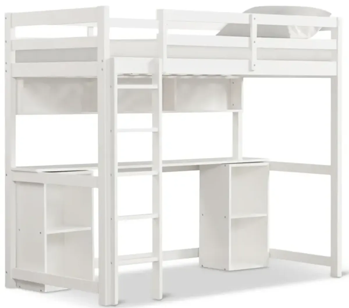Scout Loft Bed With Desk And Ladder - White