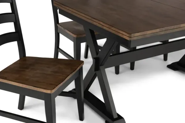 Greeley Square Trestle Table With 6 Ladderback Chairs