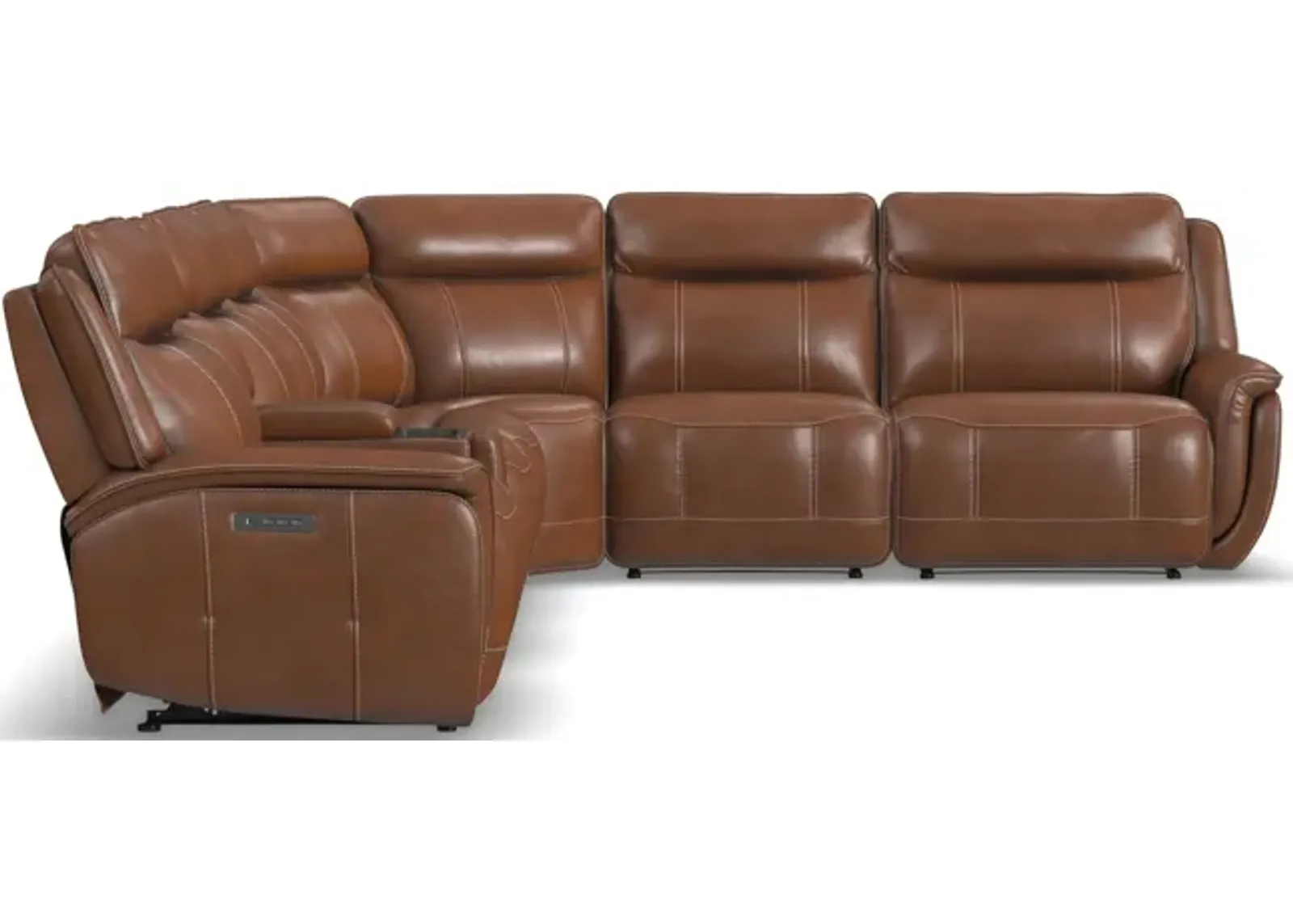 Swift 6 Piece Leather Modular Power Sectional