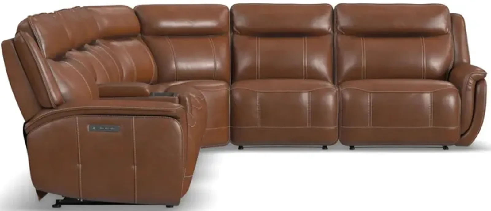 Swift 6 Piece Leather Modular Power Sectional