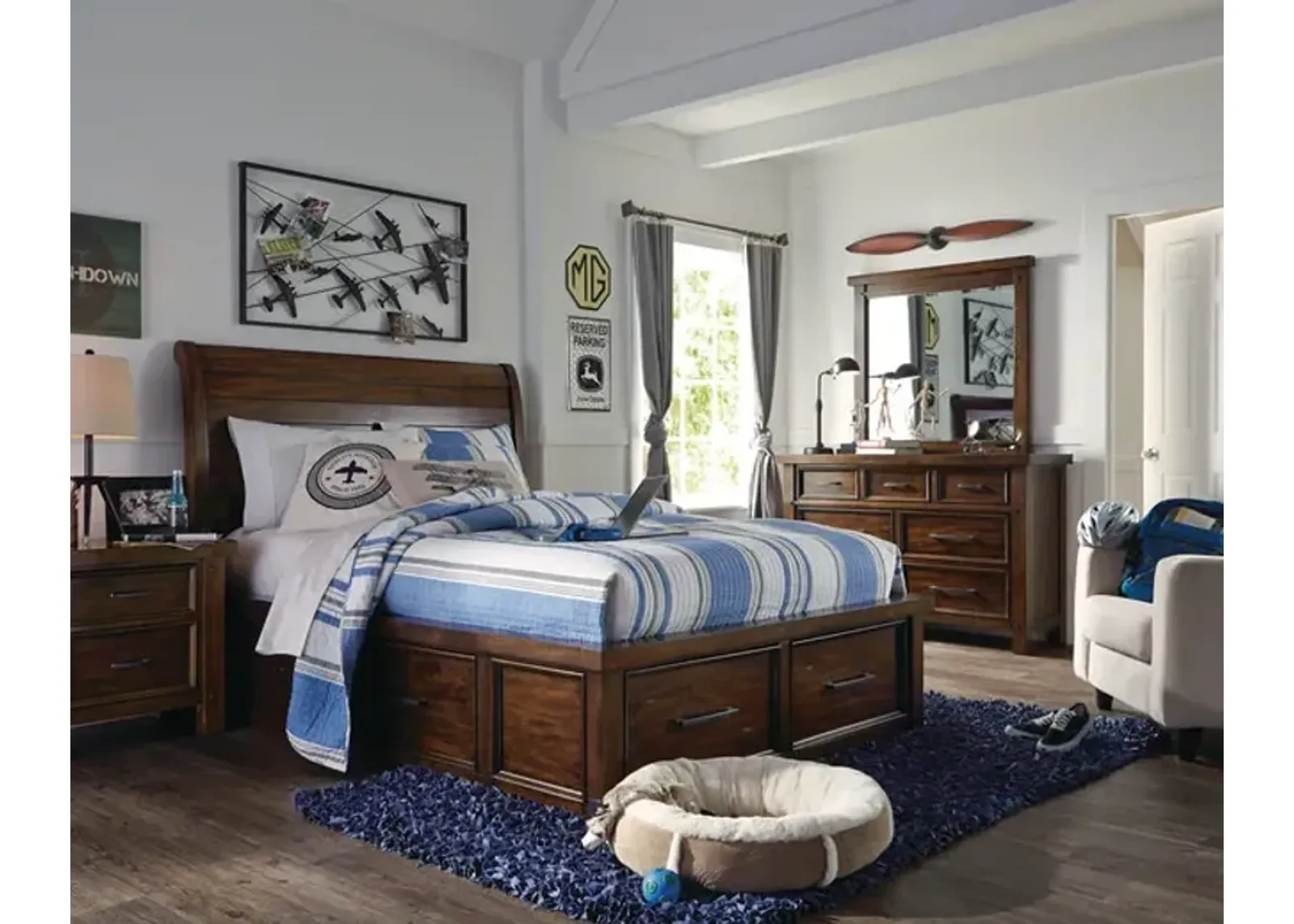 Delray Full Storage Bedroom Suite - Dark