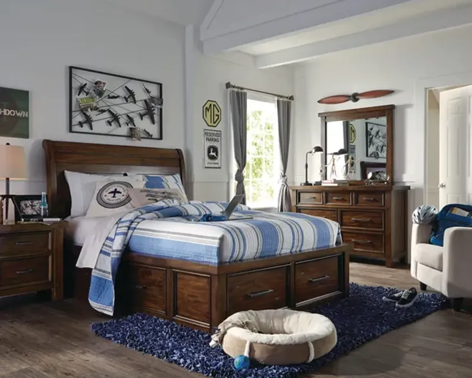 Delray Full Storage Bedroom Suite - Dark