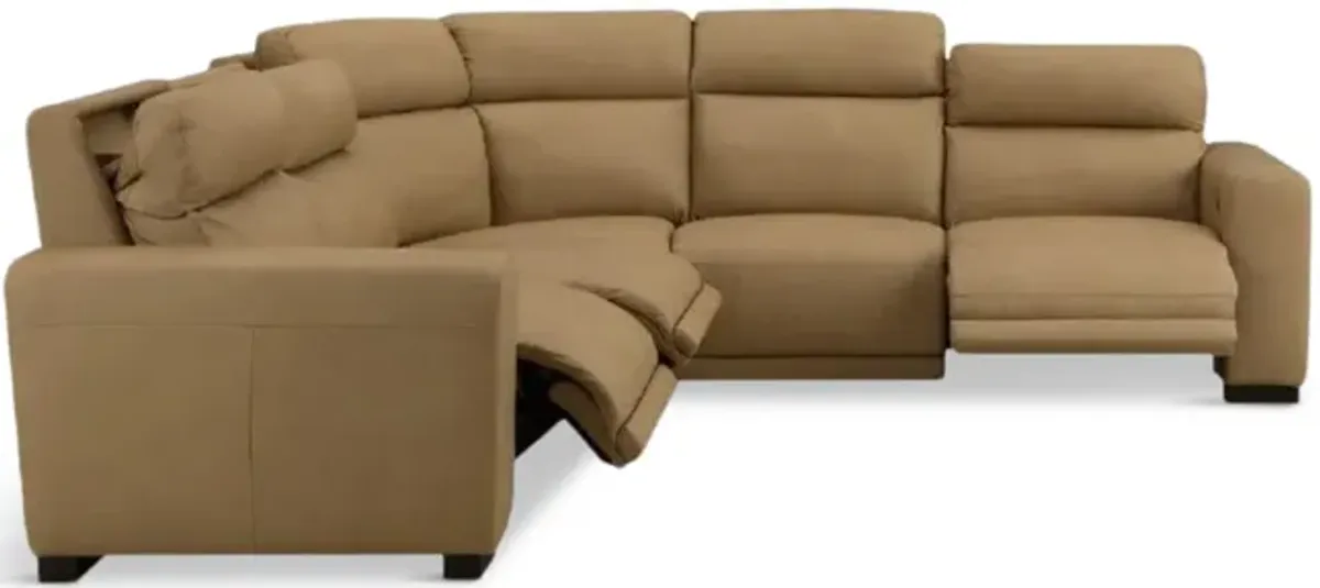Franco Leather 5 Piece Power Reclining Sectional