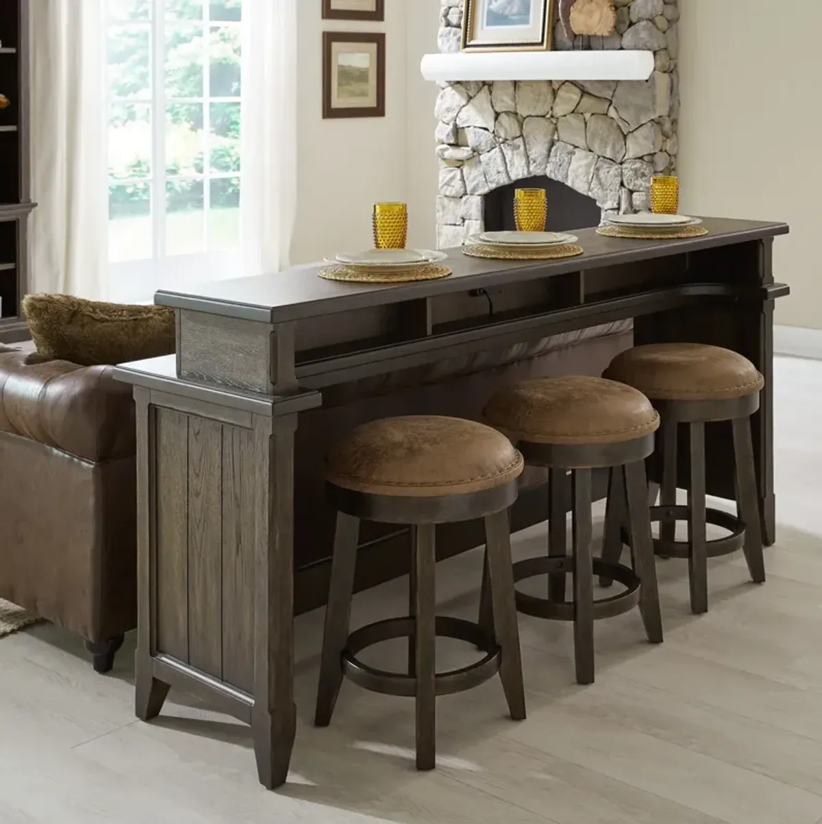 Tomah Sofa Bar Table With 3 Stools